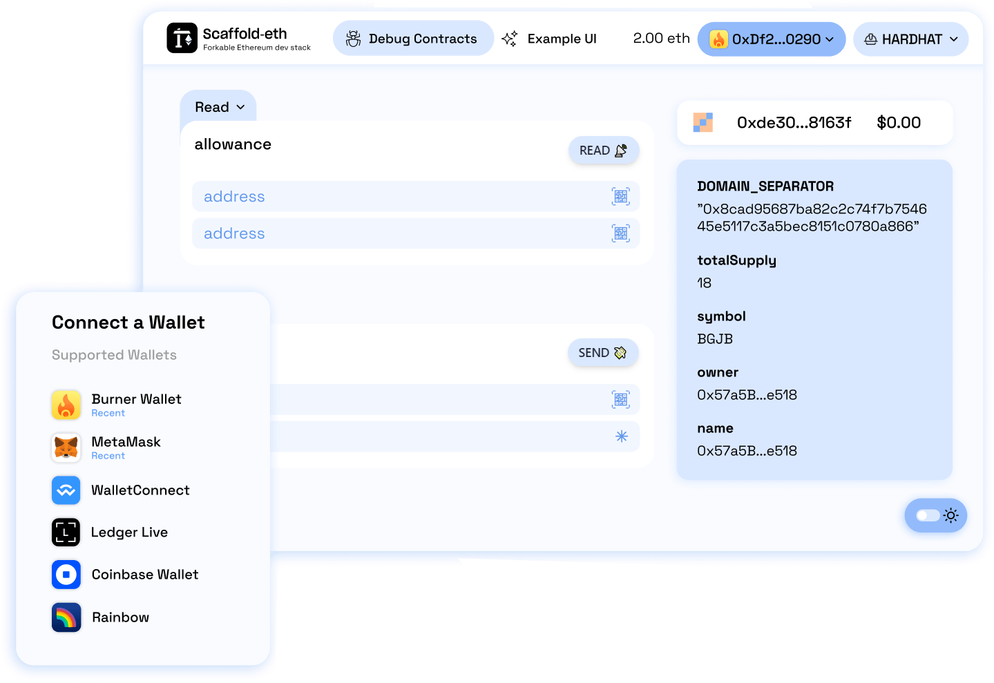 Scaffold-ETH 2 debug screenshot
